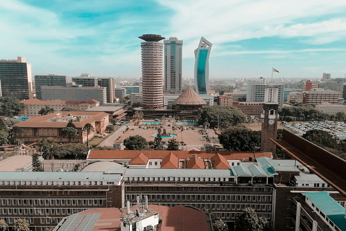 Nairobi CBD with KICC from above