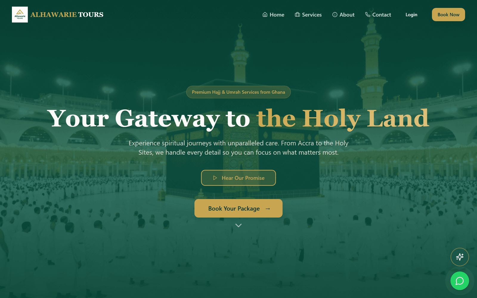 Alhawarie Tours homepage screenshot