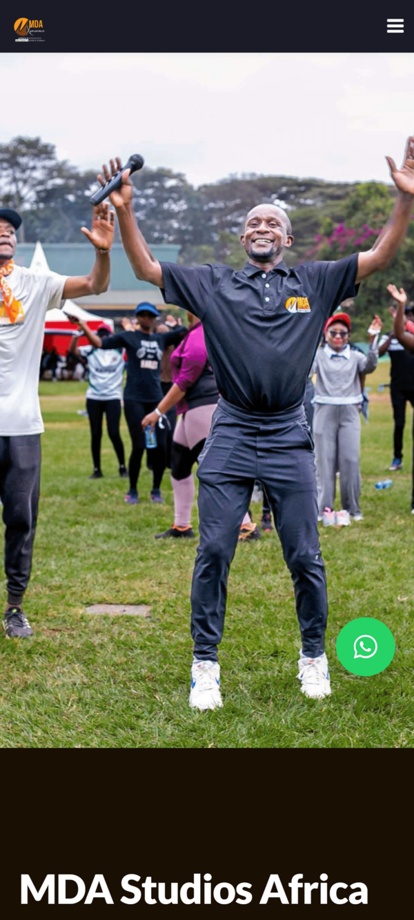 MDA Studios Africa mobile homepage screenshot