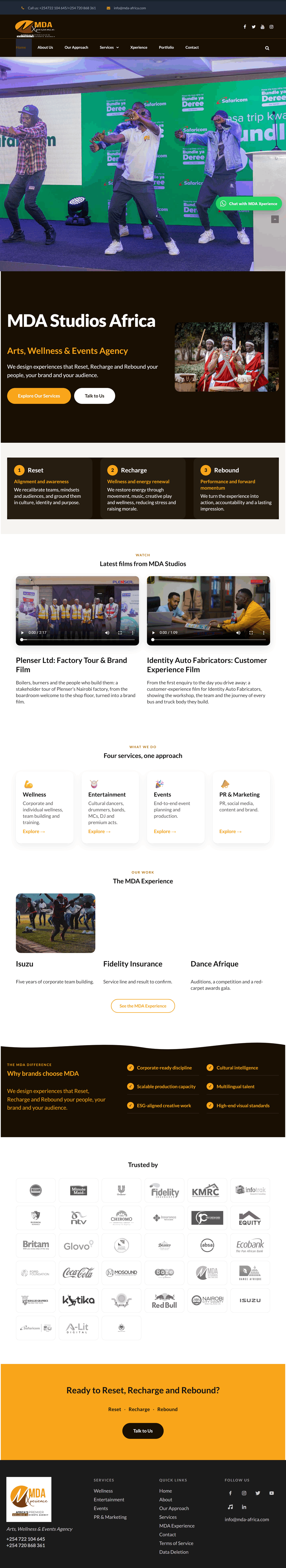 MDA Studios Africa — iPad full page on Tablet