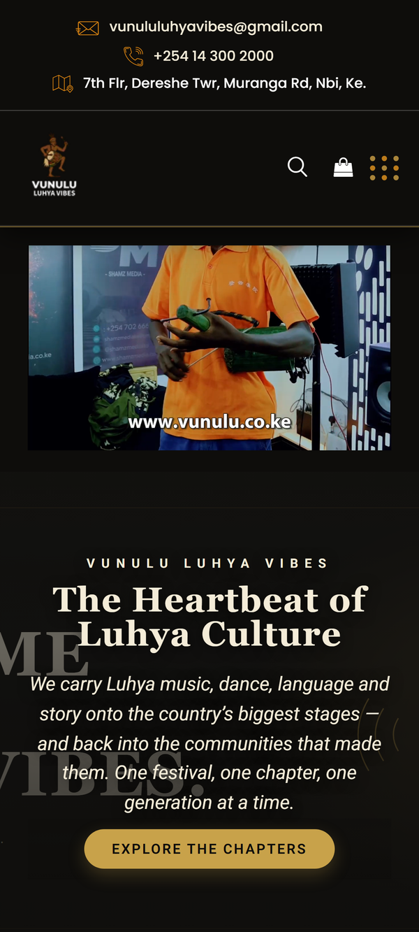 Vunulu mobile homepage screenshot