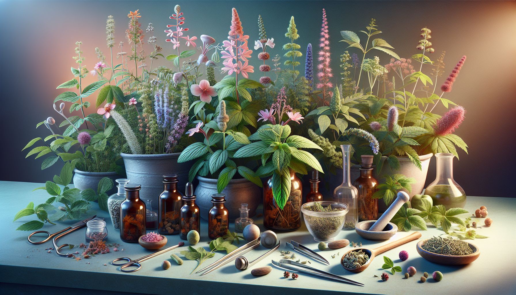 Image of various herbal remedies with labeled names